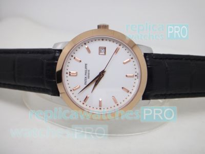 Copy Patek Philippe Calatrava White Dial Watch